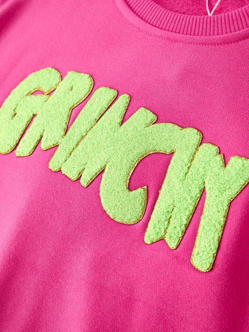 Christmas Party Outfit for Girls – Pink Letter Long Sleeve Top with Pants